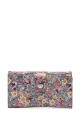 H-01 Sweet & Candy Coated textile Large wallet with flower pattern