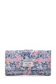 H-01 Sweet & Candy Coated textile Large wallet with flower pattern : colour:Blue