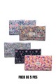 H-01 Sweet & Candy Coated textile Large wallet with flower pattern : colour:Pack of 5