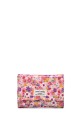 H-02 Sweet & Candy Coated textile wallet with flower pattern : colour:Pink