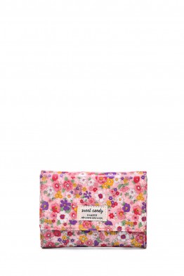 H-02 Porte-monnaie Sweet & Candy en textile enduit avec motif fleurie