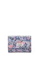 H-02 Sweet & Candy Coated textile wallet with flower pattern : colour:Blue