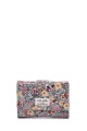 H-02 Sweet & Candy Coated textile wallet with flower pattern : colour:Gris