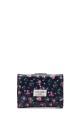 H-02 Sweet & Candy Coated textile wallet with flower pattern : colour:Marine