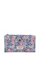 H-03 Sweet & Candy Coated textile Large wallet with flower pattern : colour:Blue