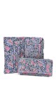 H-03 Sweet & Candy Coated textile Large wallet with flower pattern