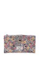 H-03 Sweet & Candy Coated textile Large wallet with flower pattern : colour:Gris