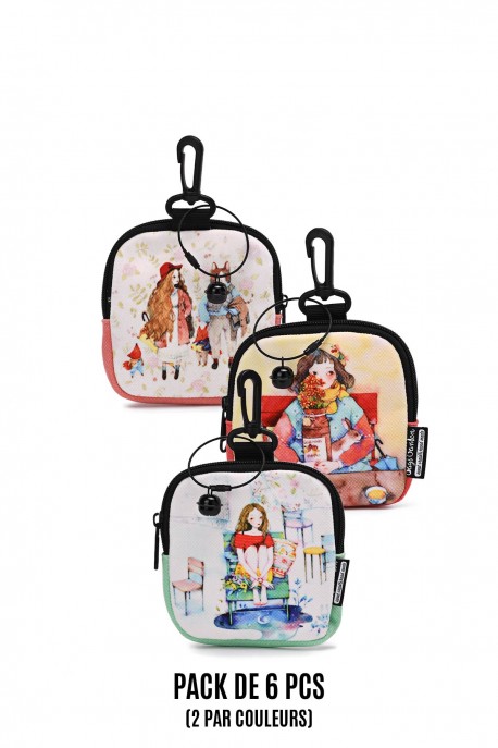 BG-0020 Textile purse : colour:Pack of 6