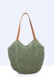9022-BV Crocheted paper straw handbag / Beach bag