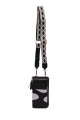GZ2035 Sac pochette à bandoulière format téléphone en synthétique : couleur:Noir (Black)