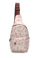 KJ8803 Textile backpack flowery : colour:White