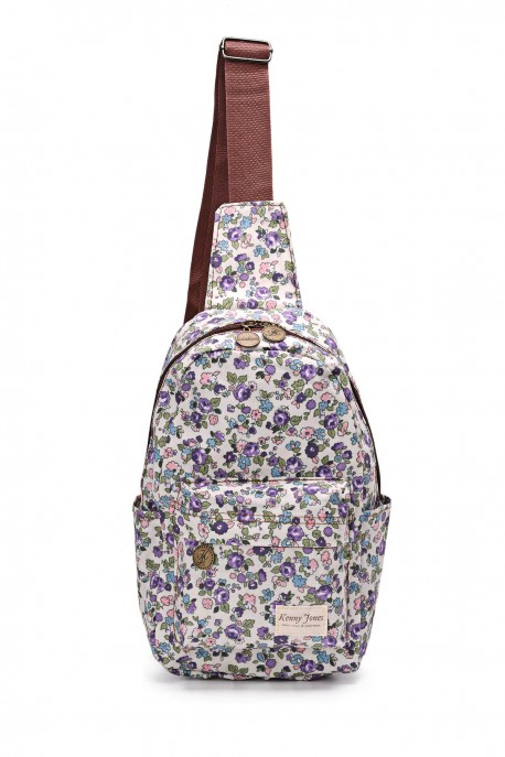 KJ8803 Sac à dos Textile imperméable fleuri