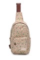KJ8803 Textile backpack flowery : colour:Green