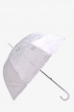 809 Parapluie Neyrat transparent motif dentelle forme cloche spécial mariage