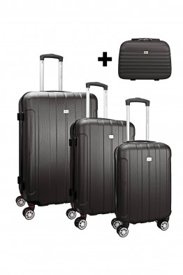 David Jones BA1050 Set of 3 Trolley Cases + 1 ABS Vanity Case