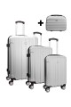 David Jones BA1050 Set of 3 Trolley Cases + 1 ABS Vanity Case