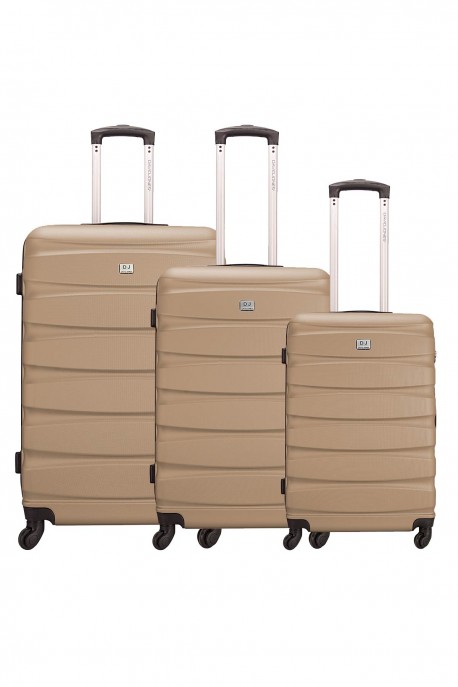 David Jones BA1030 Set de 3 Valises trolley : couleur:Dor&eacute;e (Gold)