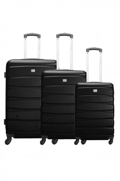 David Jones BA1030 Set de 3 Valises trolley : couleur:Noir (Black)