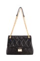 David Jones quilted handbag with sliding shoulder strap CM6705 : colour:Black