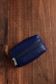 ZEVENTO ZE-2111-22 Porte-monnaie grain de café en cuir de vachette : couleur:Bleu (Blue)