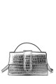Small metallic croco satchel handbag XJ1028 : colour:Silver