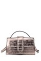 Small metallic croco satchel handbag XJ1028 : colour:Bronze