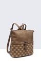 Marbled synthetic backpack with braiding decoration 28372-BV