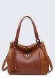 5145-BV Grained synthetic handbag : colour:Cognac