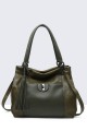 5145-BV Grained synthetic handbag : colour:Kaki