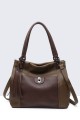 5145-BV Grained synthetic handbag : colour:Marron