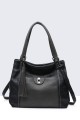 5145-BV Grained synthetic handbag : colour:Black