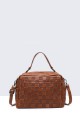 5143-BV Grained synthetic handbag : colour:Cognac