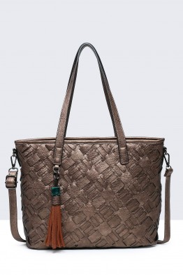 Marbled braided synthetic handbag 28371-BV