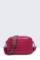 Quilted grained synthetic shoulder bag 28526-BV : colour:Fuchsia