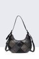 Quilted grained synthetic handbag 28567-BV : colour:Black