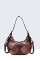 Quilted grained synthetic handbag 28567-BV : colour:Prune