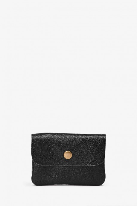 Metallic leather coin purse ZE-8001 : Colors:Black (L022/L-522)