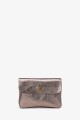 Porte-monnaie Pochette cuir métallisé ZE-8001 : Couleur:Or Ancien