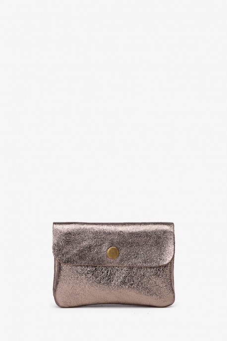 Metallic leather coin purse ZE-8001 : Colors:Ancient Gold (L-523/L005)