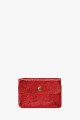 Porte-monnaie Pochette cuir métallisé ZE-8001 : Couleur:Rouge écarlate