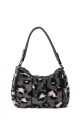 Synthetic leopard fur shoulder handbag 2016 : colour:Gris foncé