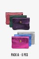 Porte-monnaie Pochette cuir métallisé ZE-8001