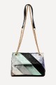 Multicolored metallic leather handbag with sliding chain shoulder strap ZE-9002 : colour:Black