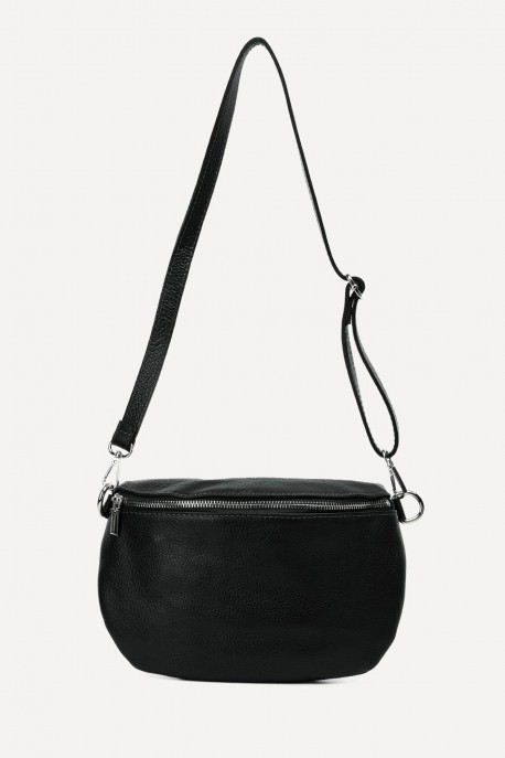 Sac banane bandoulière en cuir ZE-9005 : couleur:Noir (Black)