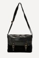 Leather Messenger Crossbody bag ZE-9006 : colour:Black