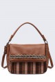 Synthetic handbag with flap 5137-BV : colour:Cognac