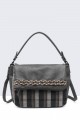 Synthetic handbag with flap 5137-BV : colour:Gris foncé