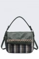 Synthetic handbag with flap 5137-BV : colour:Vert foncé