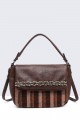 Synthetic handbag with flap 5137-BV : colour:Marron foncé