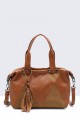 Patchwork Synthetic handbag 5140-BV : colour:Cognac